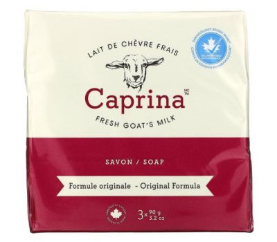 Caprina, Fresh Goat's Milk, мыло, оригинальная формула, 3 шт., 90 г (3,2 унции)