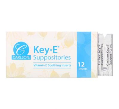 Carlson Labs, Key-E Suppositories, 12 Inserts