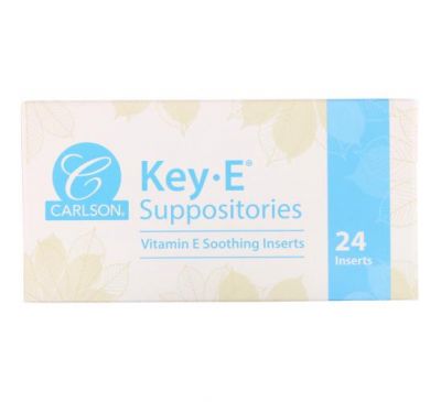 Carlson Labs, Key•E Suppositories, 24 Soothing Inserts