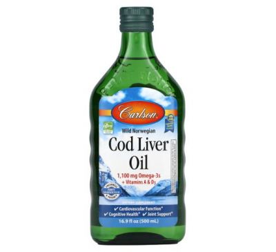 Carlson Labs, Norwegian Cod Liver Oil, 16.9 fl oz (500 ml)