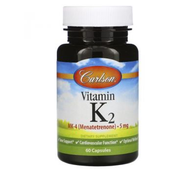Carlson Labs, Vitamin K2, 5 mg, 60 Capsules