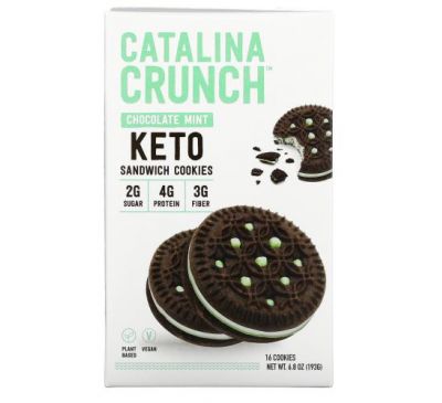 Catalina Crunch, Keto Sandwich Cookies, Chocolate Mint, 16 Cookies, 6.8 oz (193 g)