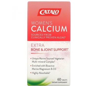 Catalo Naturals, Кальций для женщин, поддержка костей и суставов, 60 таблеток