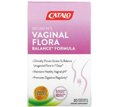 Catalo Naturals, Формула баланса флоры для женщин, 30 вегетарианских капсул