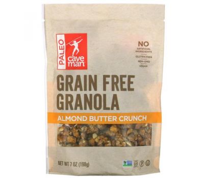 Caveman Foods, Grain Free Granola, Almond Butter Crunch, 7 oz (198 g)