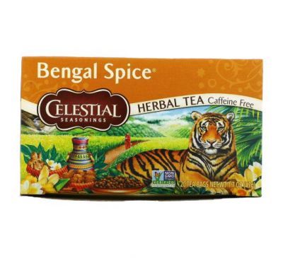 Celestial Seasonings, Herbal Tea, Bengal Spice, Caffeine Free, 20 Tea Bags, 1.7 oz (47 g)