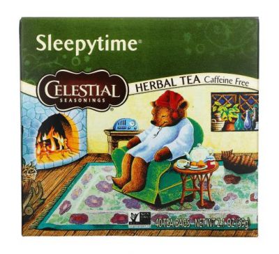 Celestial Seasonings, Sleepytime, травяной чай, без кофеина, 40 чайных пакетиков, 59 г (2,1 унции)