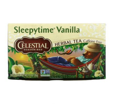 Celestial Seasonings, Sleepytime, трав’яний чай, ваніль, без кофеїну, 20 чайних пакетиків, 30 г (1 унція)