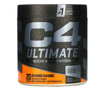 Cellucor, C4 Ultimate Pre-Workout Performance, Апельсин и манго, 11,5 унций (326 г)