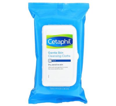 Cetaphil, Очищающие салфетки для деликатной кожи, 25 предварительно увлажненных салфеток