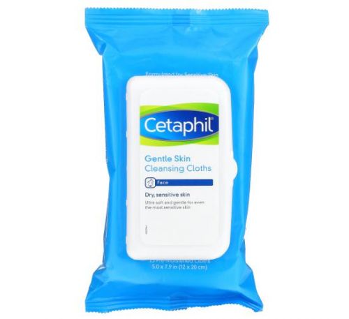 Cetaphil, Gentle Skin Face Cleansing Cloths, 25 Pre-Moistened Cloths