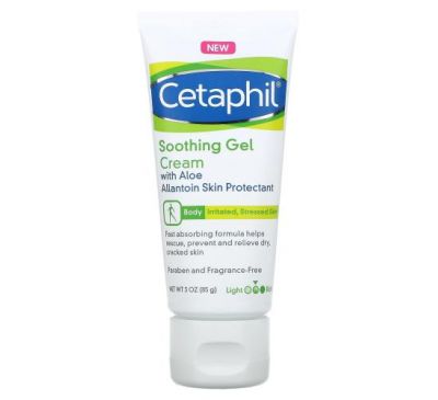 Cetaphil, Soothing Gel Cream with Aloe, Medium, Fragrance Free, 3 oz (85 g)