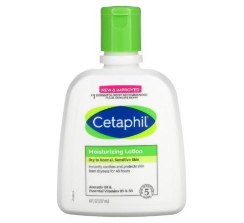 Cetaphil, зволожувальний лосьйон, для сухої та нормальної шкіри, олія авокадо та вітаміни B5 та B3, 237 мл (8 рідк. унцій)