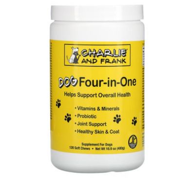 Charlie & Frank, добавка для собак 4 в 1, 120 м’яких жувальних таблеток