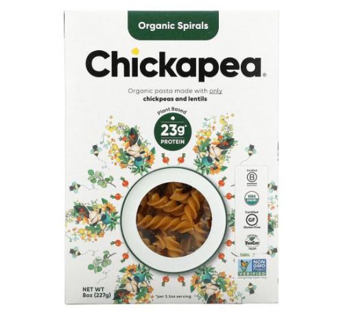 Chickapea, органічні макарони, 227 г (8 унцій)