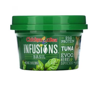 Chicken of the Sea, Infusions Wild Caught Tuna, Basil, 2.8 oz ( 80 g)