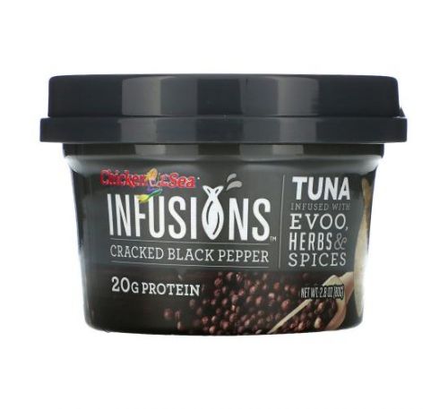 Chicken of the Sea, Infusions Wild Caught Tuna, Cracked Black Pepper, 2.8 oz ( 80 g)