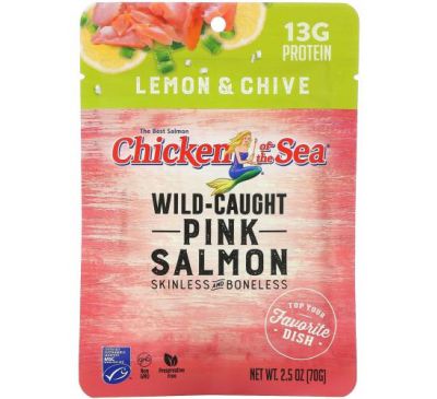 Chicken of the Sea, Wild-Caught Pink Salmon, Lemon & Chive, 2.5 oz ( 70 g)