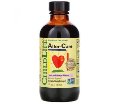 ChildLife, Essentials, Aller-Care, Natural Grape Flavor, 4 fl oz (118.5 ml)