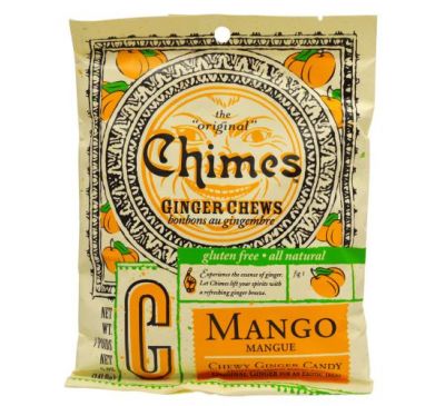 Chimes, Імбирні жувальні таблетки, манго, 141,8 г (5 унцій)
