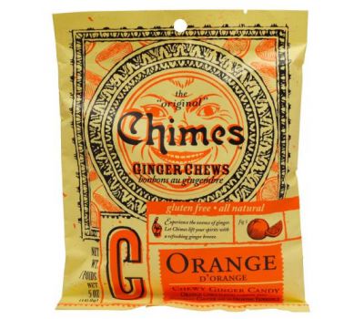 Chimes, імбирні цукерки, апельсин, 141,8 г (5 унцій)