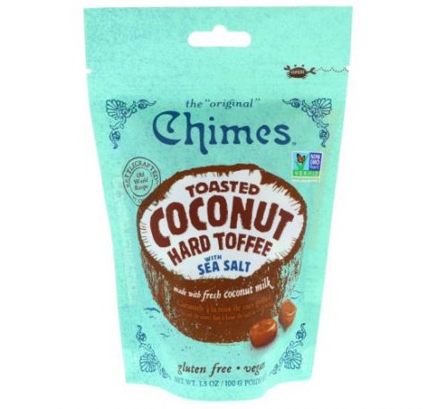 Chimes, твердий ірис з підсмаженим кокосом і морською сіллю, 100 г (3,5 унції)