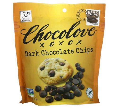 Chocolove, Dark Chocolate Chips, 52% Cocoa , 11 oz (312 g)
