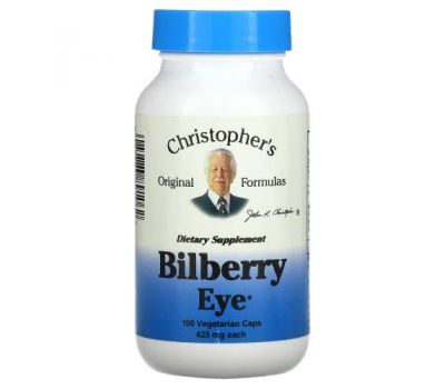 Christopher's Original Formulas, Bilberry Eye, 425 mg, 100 Vegetarian Caps