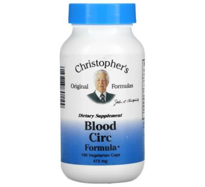 Christopher's Original Formulas, Blood Circulation Formula,  475 mg, 100 Vegetarian Caps
