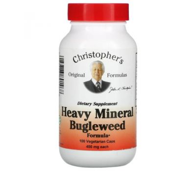 Christopher's Original Formulas, Heavy Mineral Bugleweed Formula, 400 mg, 100 Vegetarian Caps