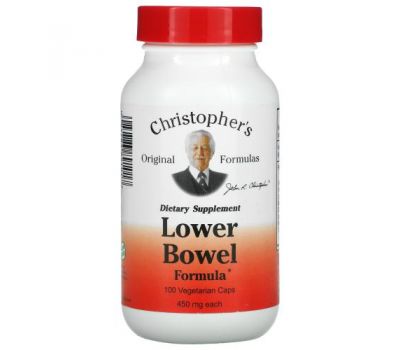 Christopher's Original Formulas, Lower Bowel Formula, 450 mg, 100 Vegetarian Caps