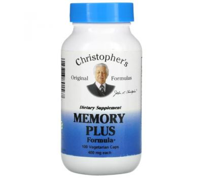 Christopher's Original Formulas, Memory Plus Formula, 400 mg, 100 Vegetarian Caps