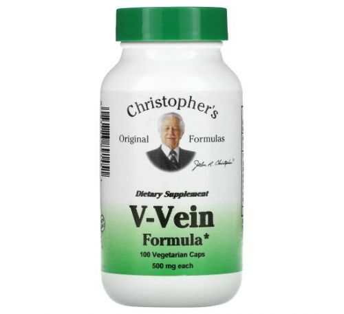 Christopher's Original Formulas, V-Vein Formula, 500 mg, 100 Vegetarian Caps