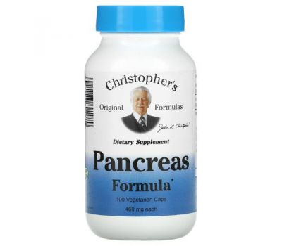 Christopher's Original Formulas, підтримка підшлункової залози, 460 мг, 100 вегетаріанських капсул