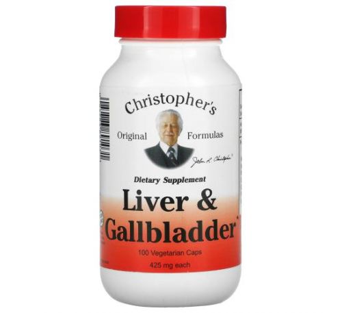 Christopher's Original Formulas, рослинна добавка для печінки і жовчного міхура, 425 мг, 100 рослинних капсул