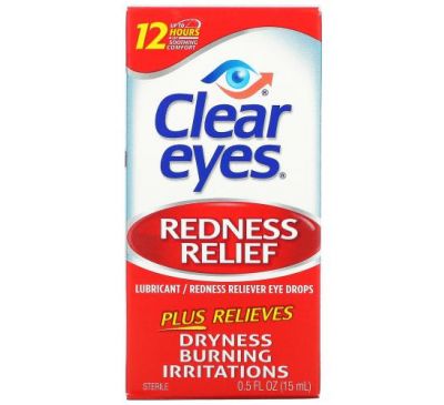 Clear Eyes, Redness Relief, Lubricant/Redness Reliever Eye Drops, 0.5 fl oz (15 ml)