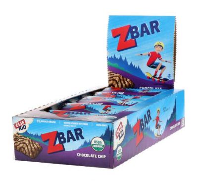 Clif Bar, Clif Kid, Organic Z Bar, Chocolate Chip, 18 Bars, 1.27 oz (36 g) Each