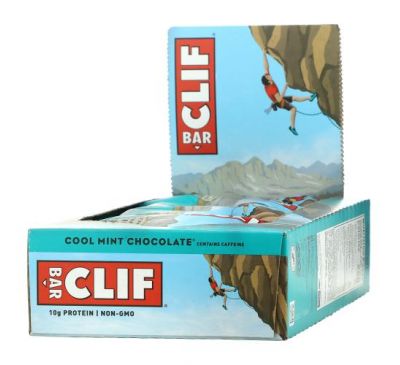 Clif Bar, Energy Bar, Cool Mint Chocolate, 12 Bars, 2.40 oz (68 g) Each