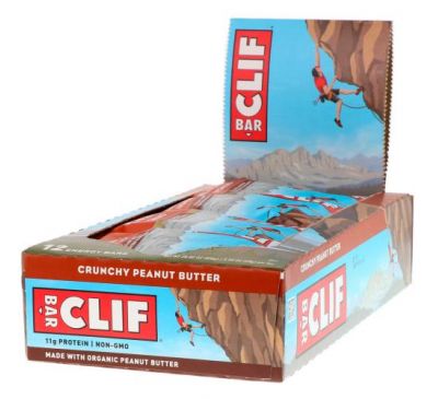 Clif Bar, Energy Bar, Crunchy Peanut Butter, 12 Bars, 2.40 oz (68 g) Each