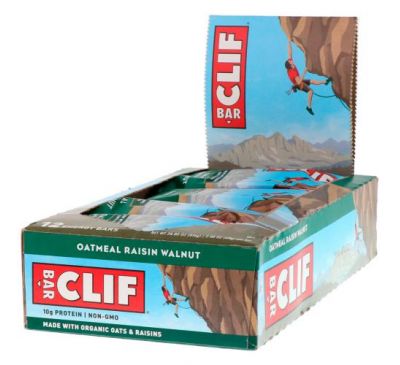 Clif Bar, Energy Bar, Oatmeal Raisin Walnut, 12 Bars, 2.40 oz (68 g) Each