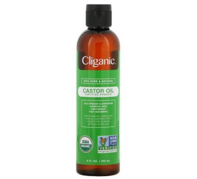 Cliganic, 100% Pure & Natural, Castor Oil, 8 fl oz (240 ml)