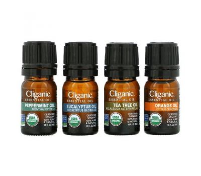 Cliganic, эфирные масла, набор для ароматерапии, набор из 4 предметов