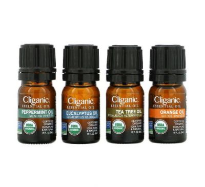 Cliganic, эфирные масла, набор для ароматерапии, набор из 4 предметов