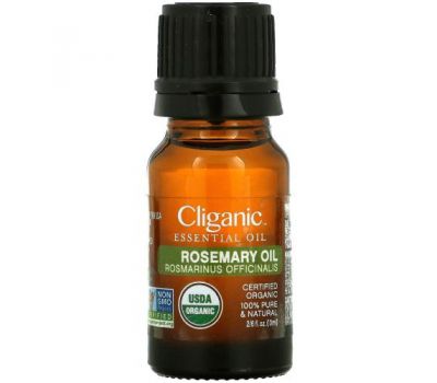 Cliganic, на 100 % чиста ефірна олія, розмарин, 10 мл (0,33 рідк. унції)
