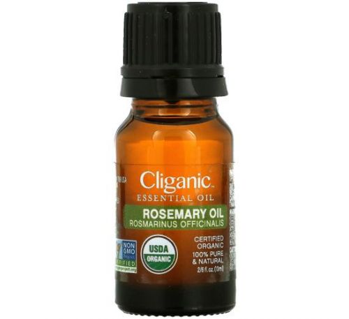 Cliganic, на 100 % чиста ефірна олія, розмарин, 10 мл (0,33 рідк. унції)