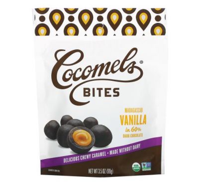 Cocomels, Coconut Milk Caramels, Bites, Madagascar Vanilla, 3.5 oz (100 g)