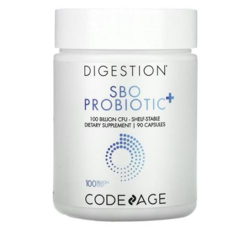 Codeage, Digestion, SBO Probiotic+, Shelf-Stable, 100 Billion CFU, 90 Capsules