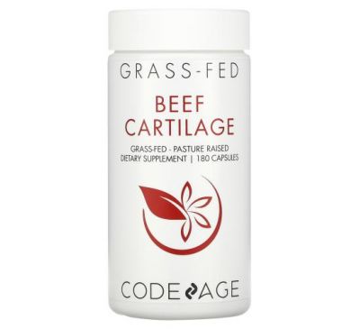 Codeage, Grass-Fed Beef Cartilage, Pasture Raised, 180 Capsules