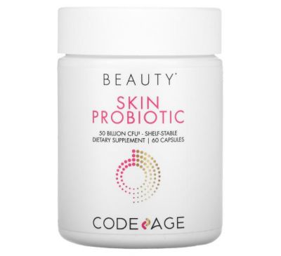 CodeAge, Пробиотик для кожи, 50 млрд КОЕ, 60 капсул