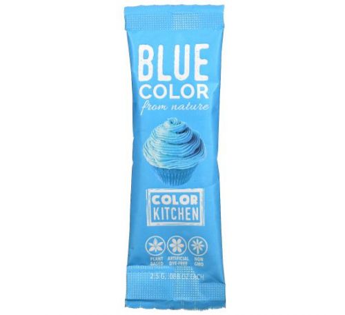 ColorKitchen, Decorative, Food Colors From Nature, Blue, 1 Packet, 0.088 oz (2.5 g)